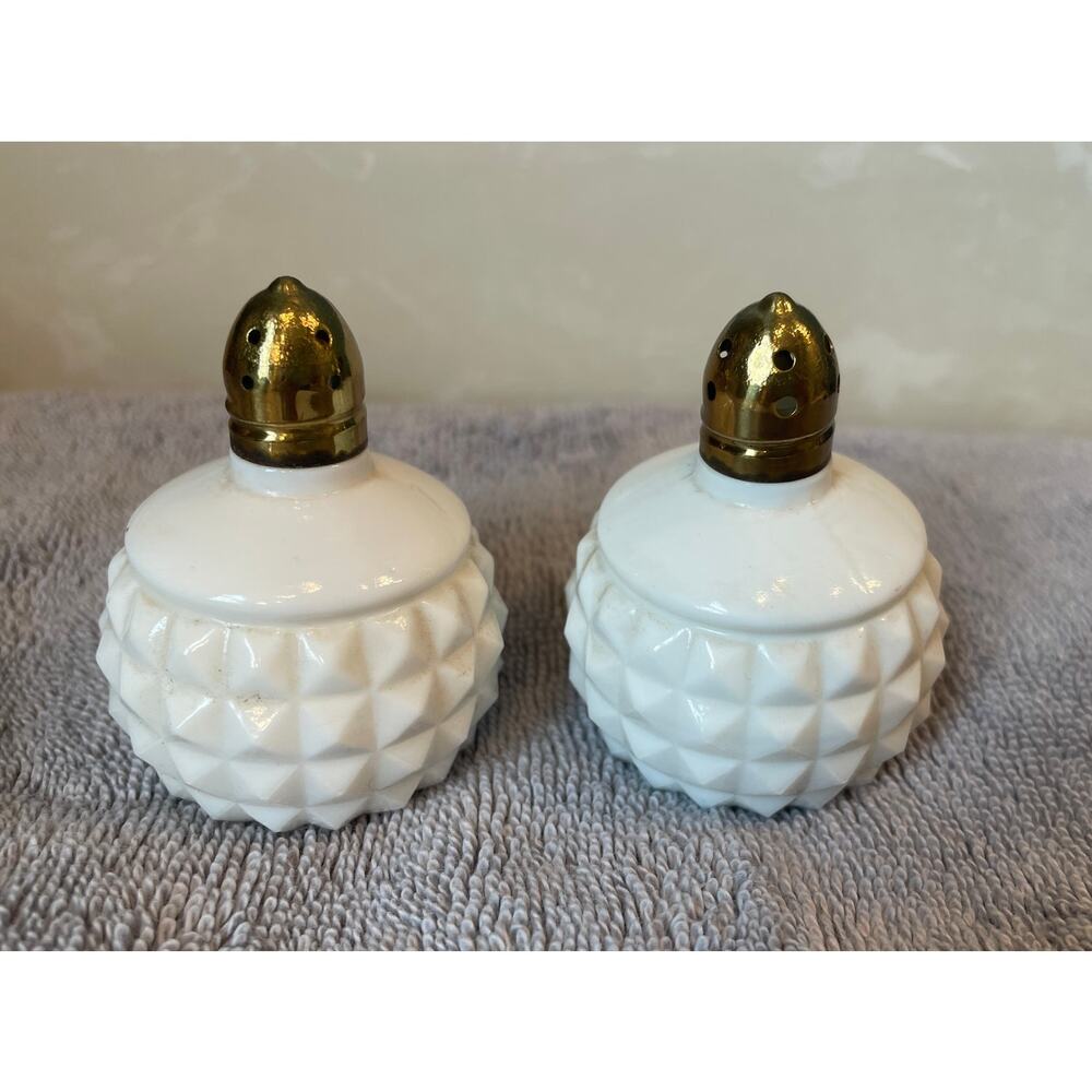 Vintage White Salt & Pepper Shakers